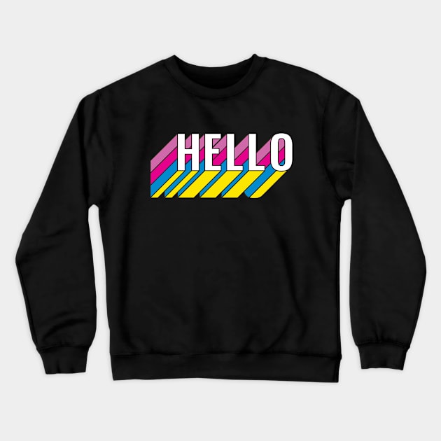 Hello Retro Crewneck Sweatshirt by superdupertees